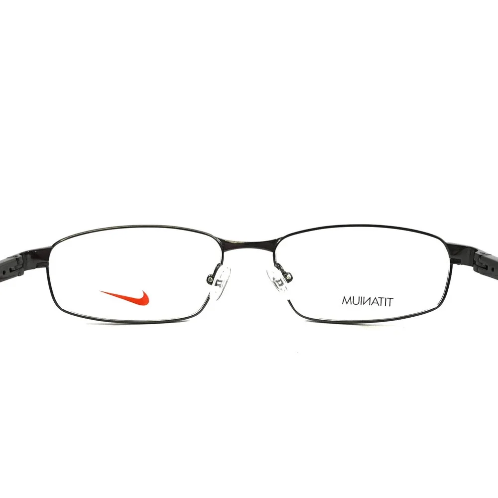 Nike Eyeglasses Frames 6042 069 Shiny Dark Gunmetal Red Titanium 51-16-140